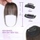 Clip in Bangs 100% Real Human Hair Extensions Wispy Dark Brown Fake Hair Pieces for Women Fringe with Temples Daily Wear