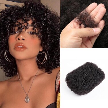 EV&amp;ET Tight Afro Kinky Bulk 100 ％ Real Human Hair for Draedlock Hair Extensions, Repair Locs, Twists and Braids 1 Pack (Black Natural 30g 1oz, 8 Inches)