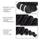 Deep Wave Bundles Human Hair with 4&times;4 Lace Closure 100% Unprocessed Virgin Hair 12A Grade Natural Color Hair Extensions for Black Women (10 10 10 10 +12)