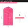 10pcs Hair Extensions Hanger Bags with Wooden Hanger Dust proof Wig Storage Bag Portable Hair Extension Storage Bag Strong Holder Wigs Carrier Bags with Transparent Zip Up Closure -Pink