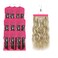 10pcs Hair Extensions Hanger Bags with Wooden Hanger Dust proof Wig Storage Bag Portable Hair Extension Storage Bag Strong Holder Wigs Carrier Bags with Transparent Zip Up Closure -Pink
