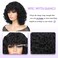 HUA Curly Wig With Bangs Human Hair for Black Women Glueless 12 Inch Water Deep Wave Bob Human Hair Wigs With Bangs for Black Women Short Curly Human Hair Wig With Bangs 180% Density