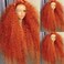 Orange Lace Front Wigs with Baby Hair Synthetic Water Wave Wigs for Women Heat Resistant Curly Wave Hair Replacement Wig Ginger Wet and Wavy Natural Hairline