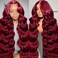 28 Inch 99j Burgundy Lace Front Wigs Human Hair Red Burgundy Wig Human Hair 180% Density 13x6 Body Wave Lace Front Wigs Human Hair Pre Plucked Glueless Lace Front Wigs Human Hair Wigs for Women