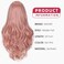 WIGNEE 28 Inch 13x3 Lace Front Wig Long Pink Wavy Wigs For Women Middle Part Curly Wavy Wig Long Wavy Wig Synthetic Heat Resistant Wig For Halloween/Party/Cosplay(Ash Pink)