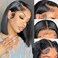 13x4 Bob Wig Human Hair Straight Lace Front Bob Wigs for Women Human Hair HD Short Bob Lace Front Wigs Human Hair 180% Density Pre Plucked with Baby Hair Natural Color 10 Inch