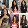 13x4 Black Wig Synthetic Lace Front Wigs Pre Plucked HD Long Wavy Black Wigs for Women 28inch With Baby Hair