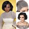 WIGER Short Curly 13X4 Lace Frontal Human Hair Wigs Pre Plucked Glueless Black Curly Bob Lace Front Wig for Women Pre Cut Loose Wave Full Lace Wigs Water Wave Human Hair Wig
