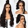 SOKU 13x6 Body Wave Lace Front Wigs Synthetic 28 Inch Natural Wave Wigs with Baby Hair Brown Lace Frontal Wig Pre Plucked Free Part HD Transparent Lace Wig for Women Girls Daily