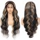 24 Inch 1B/27 13x6 Balayage Highlight Ombre Body Wave Lace Front Wigs Human Hair Honey Blonde Colored Lace Frontal Glueless Wigs Human Hair Pre Plucked for Women with Baby Hair