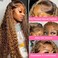30 Inch 13x6 Deep Wave Lace Front Wigs Human Hair Pre Plucked 4/27 Highlight Ombre Colored Glueless Wigs Water Wave Honey Blonde Lace Frontal Wigs Human Hair for Black Women with Baby Hair