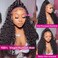 34 Inch 13x6 Lace Front Wigs Human Hair Jeyy Curly 13x6 HD Lace Frontal Wig Human Hair Pre Plucked 180% Density Glueless Deep Curly Wave Wigs for Black Women Wet and Wavy Super Soft