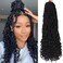 Xtrend 24 Inch Goddess New Faux Locs Crochet Hair With Curly Ends 7 Packs Long Soft Locs Crochet Braids Pre-looped Natural Black Synthetic Nu Locs Braiding Hair for Women (12Strands/pack 1B#)