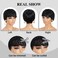 Rebecca Fashion Pixie Cut Wig Human Hair Lace Top Wigs Short Human Hair Wigs with Bangs Brazilian Virgin Hair Wig for Black Women Natural Color 6 inch