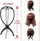 2PCS Wig Stand Portable Wig Stand Collapsible Wig Holder Durable Wig Display 13.8 Inch Tool Travel Wig Stand for All Wigs