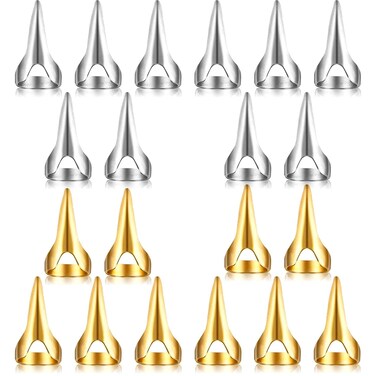 20 Pieces Hair Parting Tool Hair Parting and Selecting Tool Hair Sectioning Ring for Braiding, Metal Ring for Sectioning, Curling and Quick Installation of Human Hair Extensions (Silver &amp; Gold)