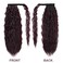 YEAME Corn Wave Ponytail Extension Clip in - 22 Inch Long Wavy Curly Wrap Around Pony Tail Heat Resistant Synthetic Hairpiece for Women (Wine Red #99J)