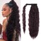 YEAME Corn Wave Ponytail Extension Clip in - 22 Inch Long Wavy Curly Wrap Around Pony Tail Heat Resistant Synthetic Hairpiece for Women (Wine Red #99J)