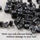 2500pcs Hair Extentions Micro Rings Links Beads, 5mm Silicone Lined Beads for Human Hair Extensions Tool-Black
