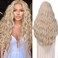 Quantum Love 28 Inches Curly Platinum Blonde Wig Long Wavy lace front Blonde Wig for Women Synthetic Middle Part Cosplay Wigs for Halloween Daily Party Use