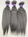 Kinky Straight 3 Bundles with 4x4 Lace Closure Free Part 100% Virgin Brazilian Human Hair Yaki Kinkycurly 10A Hair Weave Small Curly Extensions, Natural Black Color (10"10"10" + 8" Closure)
