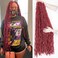 36 Inch Burgundy Soft Faux Locs Crochet Braids Hair Extensions