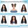24" 360&deg; HD Full Lace Braided Wigs for Women Knotless Butterfly Box Braided Wigs with Boho Curly Ends Braided Lace Front Wigs with Baby Hair Human Hair Blended Short Braided Wig Burgundy