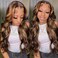 Highlight Ombre Lace Front Wig Human Hair Body Wave 4/27 Honey Blonde 13x6 HD Lace Front Wigs Human Hair 180% Density Balayage Honey Blonde Body Wave Human Hair Lace Frontal Wig 22 Inch