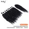 Synthetic Curly Hair Water Wave 8 Bundles with Closure Kinky Curly Hair For Black Women 20 Inch Weft and Wavy Bundles with Closure Hair Extensions Natural Black Color 9Pcs/Lot