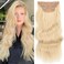 Su&eacute; Exquisite 4PCS Clip in Long Soft Glam Waves Thick Hairpieces 20 inches Light Blonde Hair Extensions Synthetic Fiber Double Weft Hair for Women Full Head