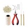 Hair Extensions Tool Kit: 200 Pcs Silicone Lined Micro Links Beads, 1 Three Hole Hair Pliers, 1 Roll Sewing Thread, 1 Loop Needle Threader, 1 Pulling Hook Needle, 8 Sewing Needles (Blonde)