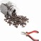 Hair Extensions Plier With 1000Pcs Silicone Micro Lined Beads for Feather Hair Extensions Hair Tinsel (5.0mm X 3.0mm X 3.0mm, Brown)