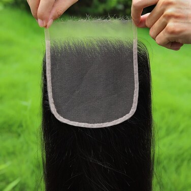 5x5 SKINLIKE Real HD Lace Closure, Undetectable HD Film Lace Unprocessed Straight Human Hair Closure Bleached Knots Pre Plucked Invisible Lace Closure Natural 20 Inch