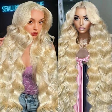 30 Inch 613 13x6 Lace Front Wig Human Hair 200 Density Blonde Wig Human Hair 613 HD Lace Frontal Wig Body Wave Lace Front Wigs Human Hair Pre Plucked Glueless Blonde Human Hair Wigs