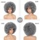 Afro Wig - Soft 70s Afro Wig For Women Grey Afro Kinky Curly Hair Wigs With Bangs Natural Looking Gary Big Afro Curly Wig For Men Bouncy Afro Puff Wig Afro Wig For Daily Party Cosplay Use