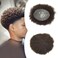 Hair Unit for Black Men Afro Toupee Curly Hair Replacement System Hair Piece African American Man Hairpiece (1B# Natural Black, 2MM Afro Wavy)
