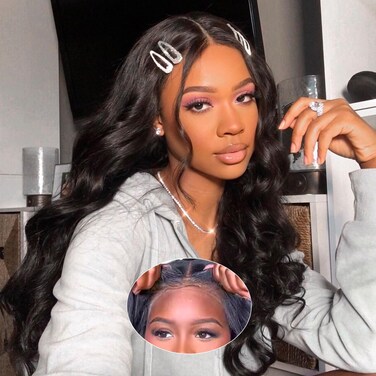 Long Inch Body Wave Lace Front Wigs Human Hair Glueless 8X5 Wear and Go Glueless Wigs for Beginners 180% Density no Glue Put on 100% Brazilian Real Human Hair wigs 30 inch