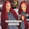 Burgundy Lace Front Wigs Human Hair 99j Deep Wave Curly 13x4 Hd Lace Frontal Wigs for Black Women Human Hair Pre Plucked Wet and Wavy Red Colored 16 Inch