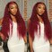 Burgundy Lace Front Wigs Human Hair 99j Deep Wave Curly 13x4 Hd Lace Frontal Wigs for Black Women Human Hair Pre Plucked Wet and Wavy Red Colored 16 Inch