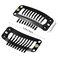 WILLBOND 30 Pieces 32 mm 9-teeth Hair Extension Clips for Women Hair Extensions DIY (Black)