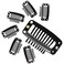 WILLBOND 30 Pieces 32 mm 9-teeth Hair Extension Clips for Women Hair Extensions DIY (Black)