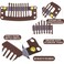 32mm 9-Teeth Snap Hair Extension Clips for Women's DIY Wigs and Extensions - 30 Pieces (Dark Brown)