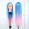 Mannequin Head with Hair, 29" Doll Head for Hair Styling Cosmetology Mannequin Head Hair Styling Hairdressing Practice Training Doll Heads with Clamp Holder (Light Blue&amp;Pink)