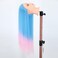 Mannequin Head with Hair, 29" Doll Head for Hair Styling Cosmetology Mannequin Head Hair Styling Hairdressing Practice Training Doll Heads with Clamp Holder (Light Blue&amp;Pink)