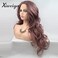 xiweiya Long Ash Purple Lace Front Wig Mermaid Mix Purple Synthetic Lace Front Wigs Body Wave Middle Part Soft Wig Heat Resistant Fiber Hair Replacement Wig for Women 24 Inch