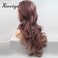 xiweiya Long Ash Purple Lace Front Wig Mermaid Mix Purple Synthetic Lace Front Wigs Body Wave Middle Part Soft Wig Heat Resistant Fiber Hair Replacement Wig for Women 24 Inch