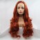 xiweiya Mermaid Copper Red Lace Wig with Synthetic Lace Front 360# Auburn Wigs Cheap T Part Lace Long Wavy Wigs Heat Resistant Fiber Replacement Wig for Women Drag Queen Cosplay 24 inch