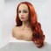 xiweiya Mermaid Copper Red Lace Wig with Synthetic Lace Front 360# Auburn Wigs Cheap T Part Lace Long Wavy Wigs Heat Resistant Fiber Replacement Wig for Women Drag Queen Cosplay 24 inch
