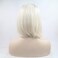 xiweiya White Mixed Blonde Bob Wig with Brown Root Synthetic Lace Front Wigs Middle Part Wig Soft Wig Hair Replacement Wig for Women, Drag Queen Makeup 14 inch