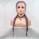 Xiweiya 2 Braids Wig Purple Braided Wig Synthetic Lace Front Wig with Baby Hair Heat Resistant Fiber Middle Part for Women Cosplay Makeup 24 Inches